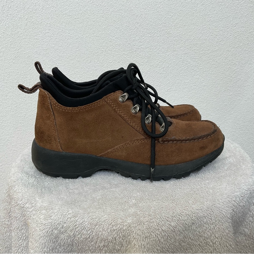 Lands' End Brown Suede Hiking Trail Boot Lace Up Size 6B Women's Camping Outdoor